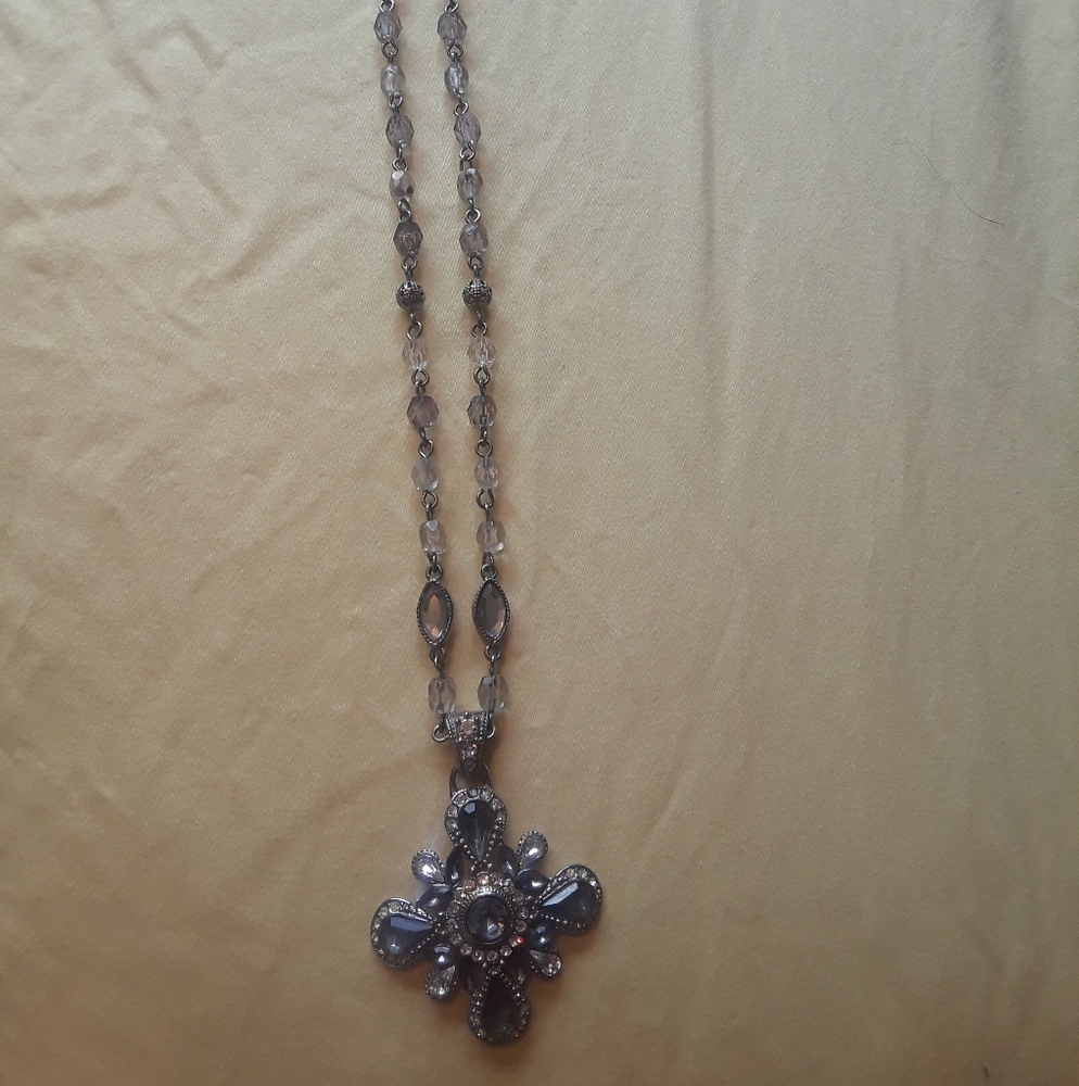Gray bead necklace